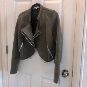 Suede olive jacket